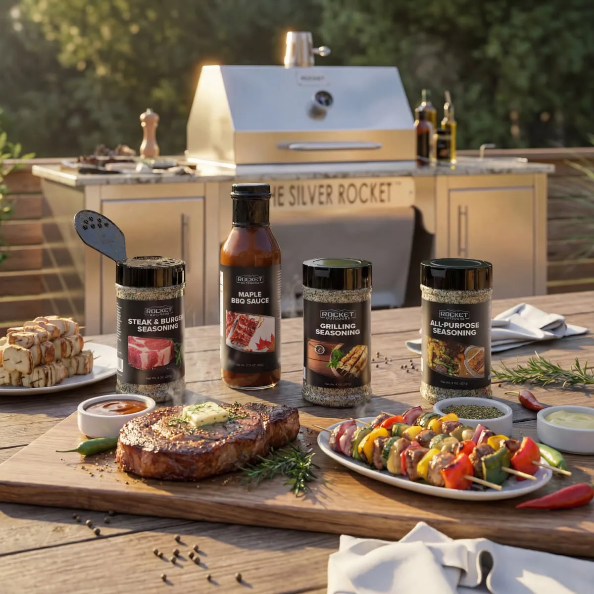 Rocket Outdoors Grilling Seasonings And Maple BBQ Sauce