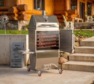 Rocket outdoors medium smoker baker log cabin patio