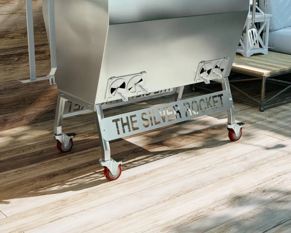 Silver Rocket Large Smoker Stainless Steel Cart Detail