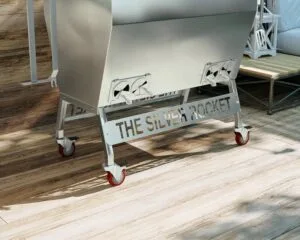 Silver Rocket Large Smoker Stainless Steel Cart Detail